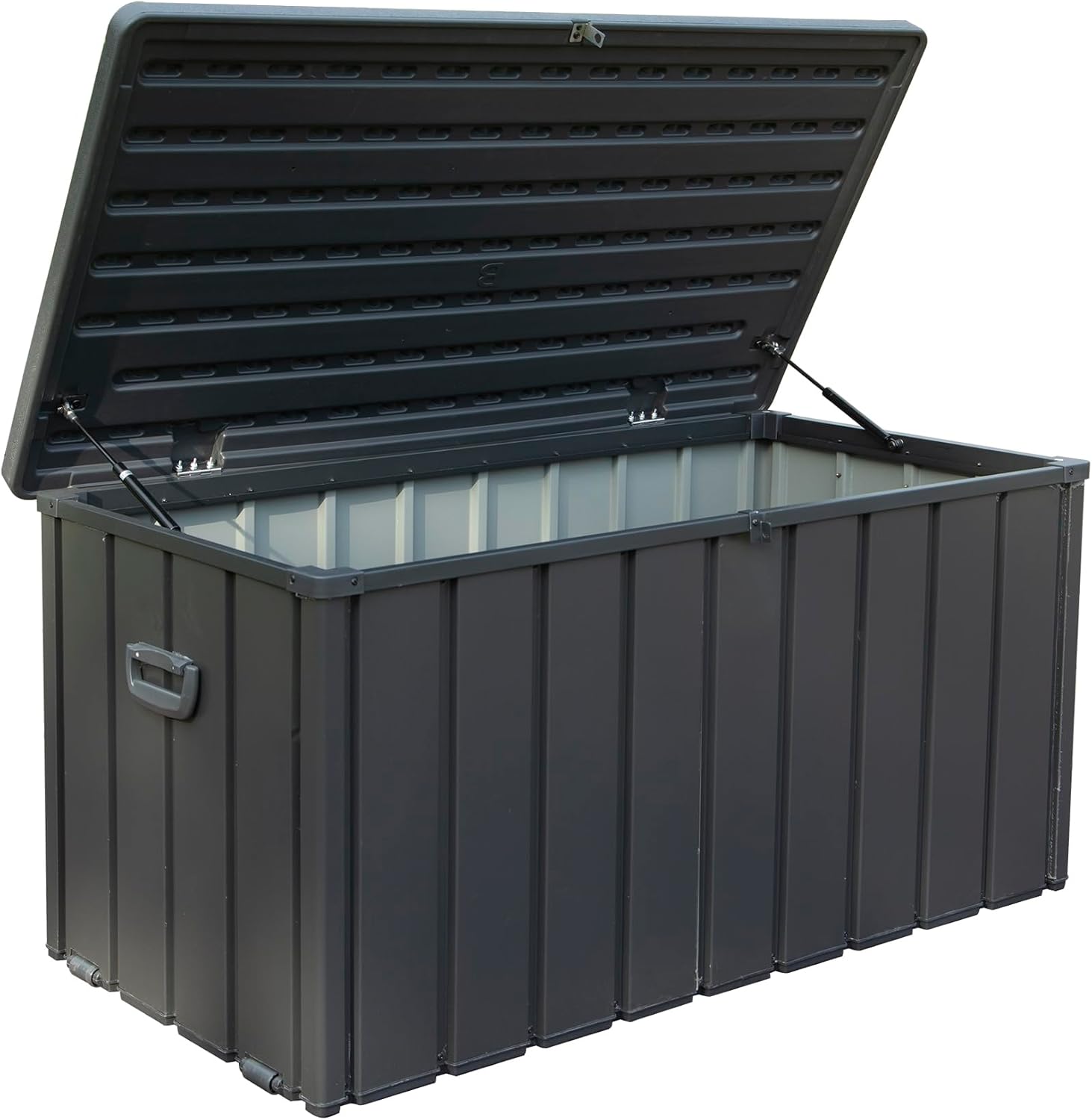120 Gallon Outdoor Storage Deck Box Waterproof, Large Patio Storage Bin for Outside Cushions, Throw Pillows, Garden Tools, Lockable (Dark Gray)
