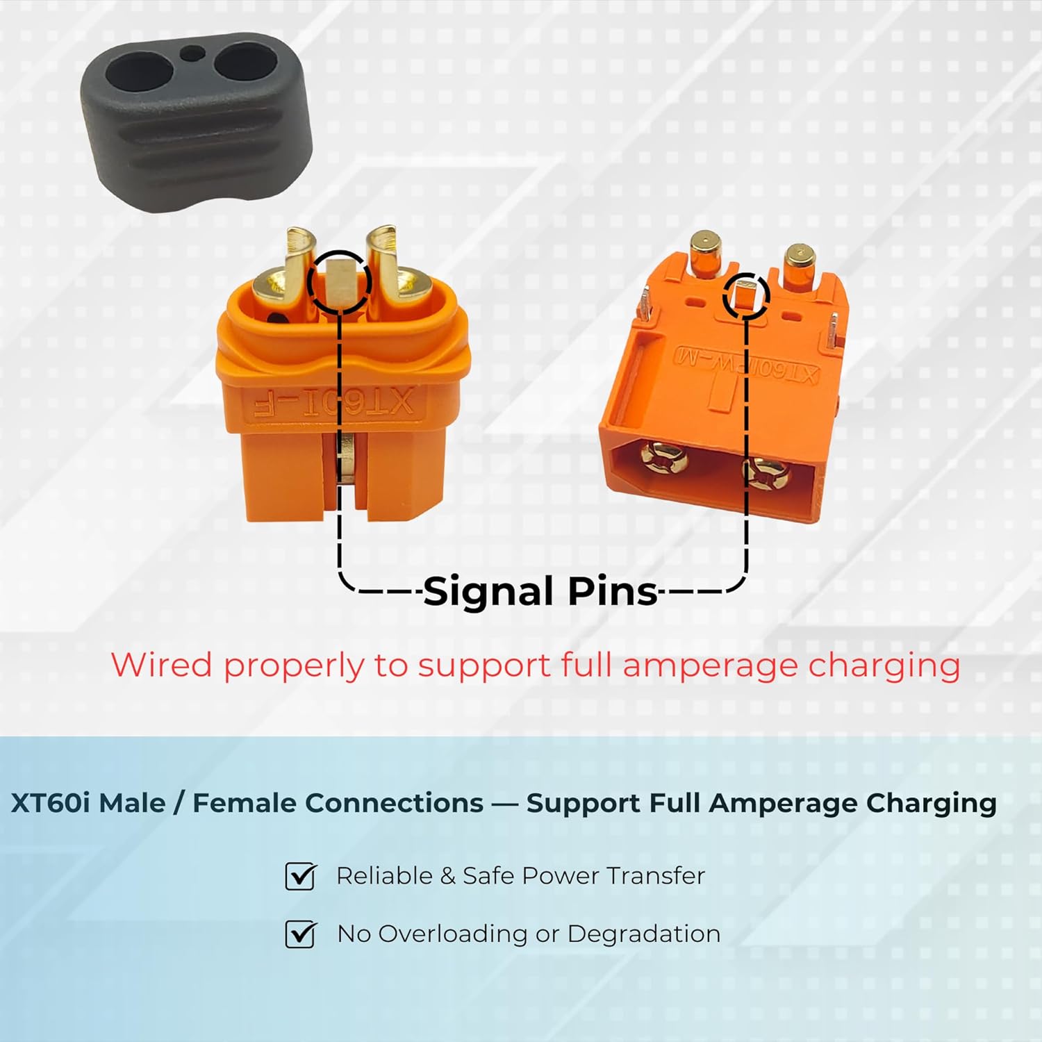 XT60i to XT60i Extension Cable Male to Female 10AWG 50FT, XT60i Connectors Solar Charging Cable Silicone Wire for Solar Generator Portable Power Station