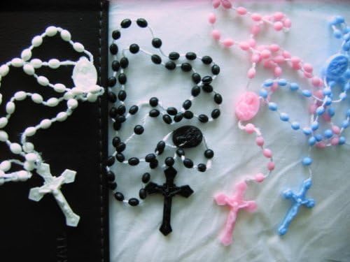 Rosarybeads 100 X White Black Pink Blue Plastic Rosary Beads Prison Issue