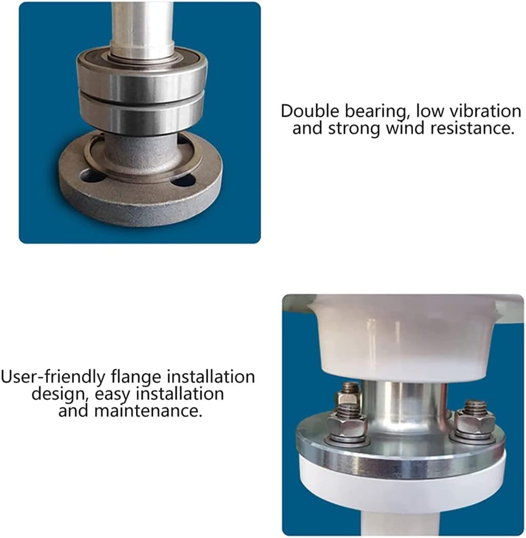 LiuSj JUnSt Wind Generator Kit, 8000W DC 12V 24V Low Wind Speed Starting Wind Turbine Generator Vertical Wind Generator Kit with Wind Controller Kit (White)