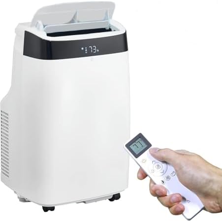 12,000 BTU Portable Air Conditioner 3-in-1 Cooling, Dehumidifier & Fan Cools up to 550 Sq. Ft., Remote Control, Quiet 54dB, 24H Timer, Window Kit Included, White