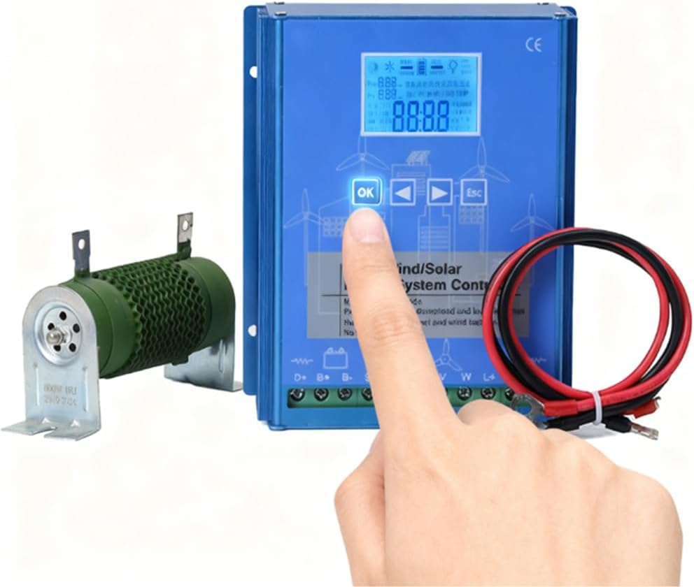 24V,HYZHANHONG 5000W Dual MPPT Boost Charge Regulator Wind and Solar Complementary Regulator, with LCD Display, for Wind Turbine and Solar Panel ,24V
