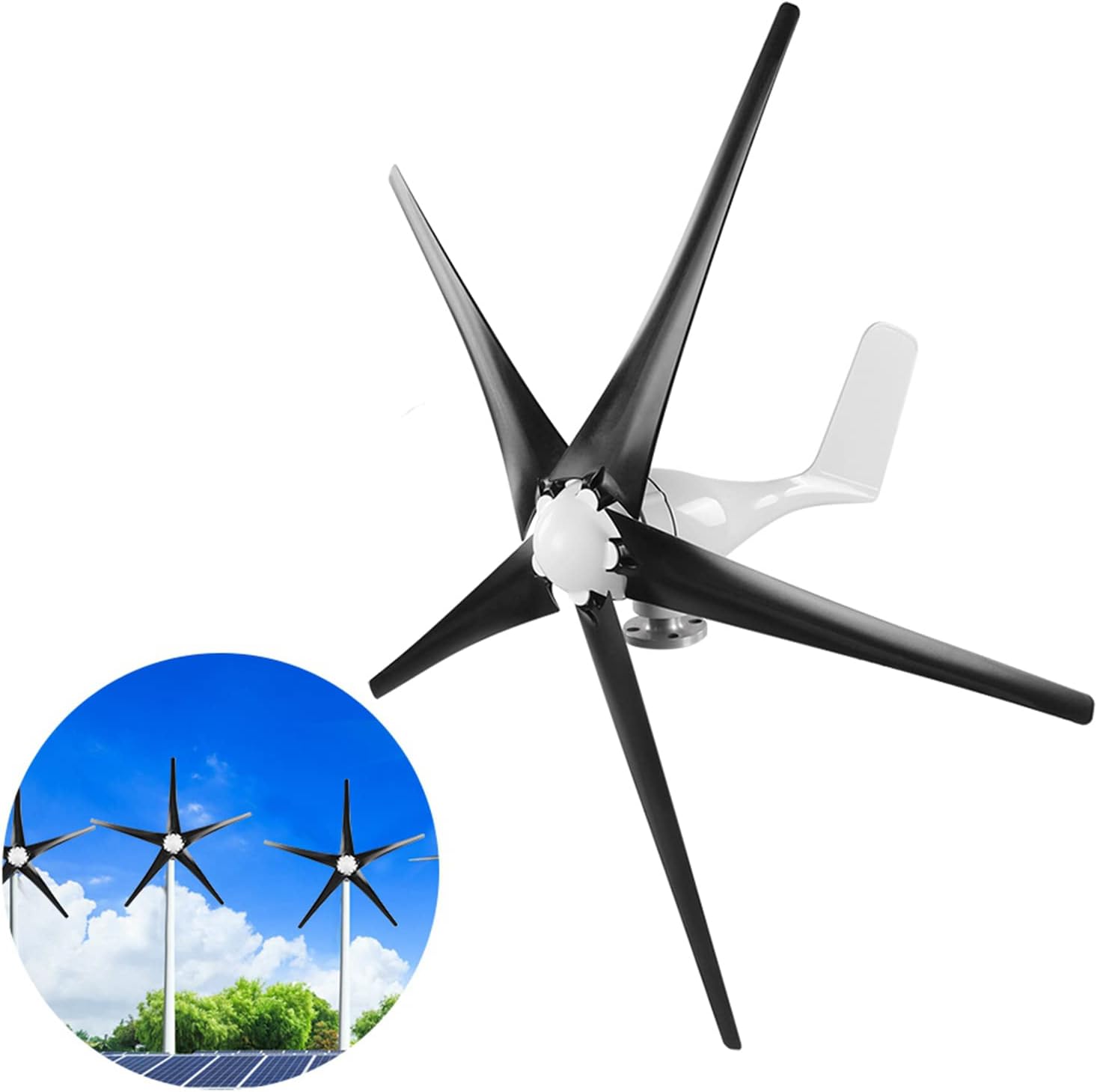 Walfront 5 Blades Wind Generator Kit 800W Small Wind Turbines Windmill Generator Turbine (48V)