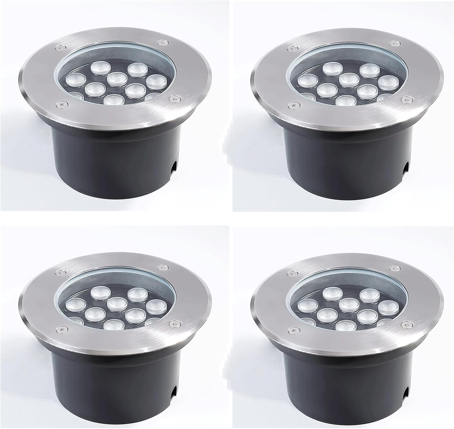Outdoor Ground Light Recessed LED Underground Light IP66 Waterproof Embedded Round Buried Lights AC85-265V for Garden Path Deck Step Landscape Spotlights (Warm White 36W)