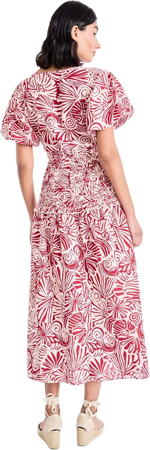 Women's Short Sleeve Scoop Neck A-Line Midi Dress - Casual Summer Day Dresses - X-Large