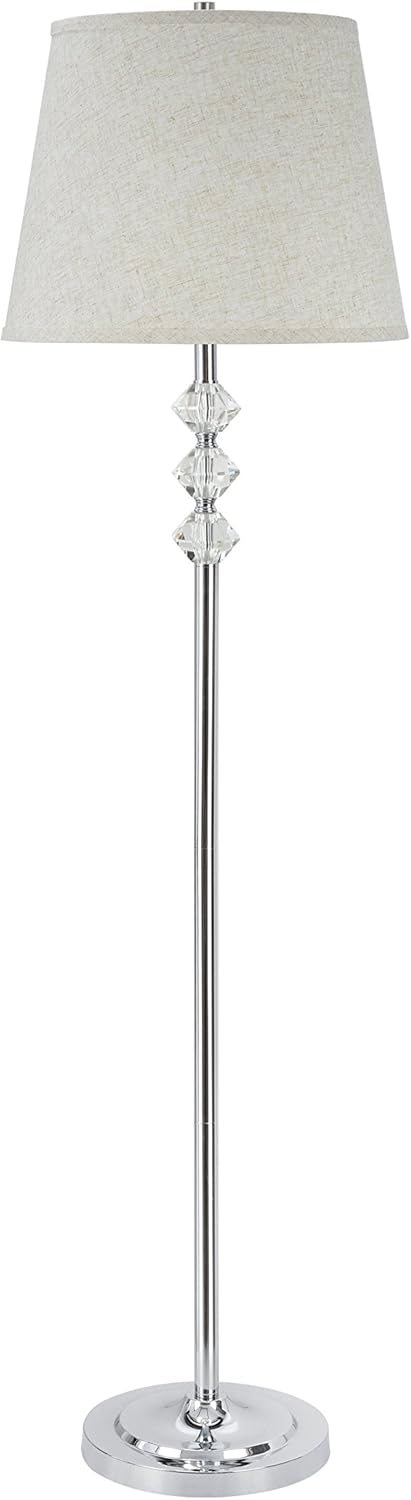 Aspen Creative 45004, 1-Light Crystal Accented Floor Lamp, Transitional Design in Chrome, 60