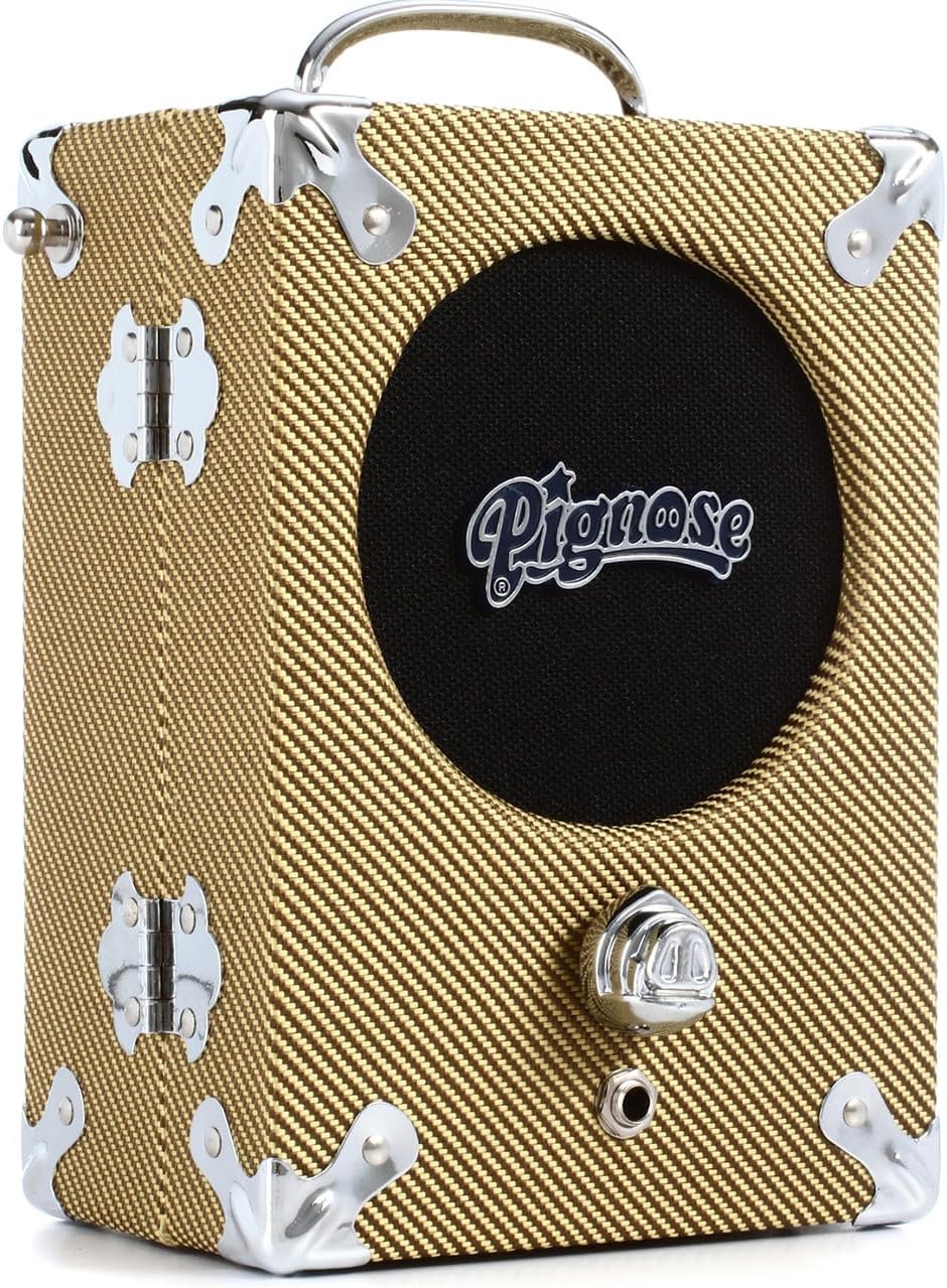 Pignose Legendary 7-100 T Portable Guitar Amplifier with Tonebird AC Power Supply, Cable Bundle Can Operate on Batteries - Classic Tweed Finish