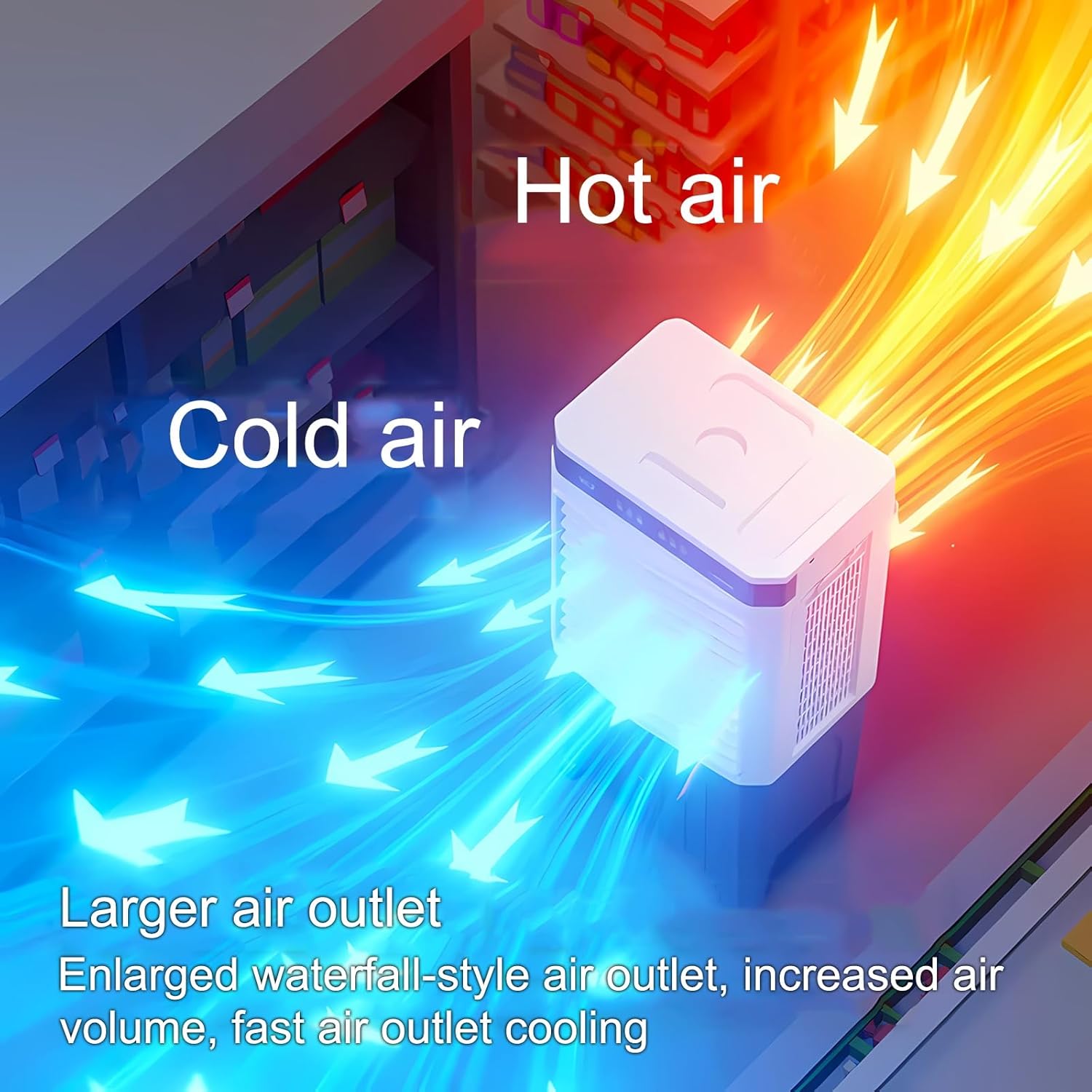 Commercial Evaporative Air Cooler Fan, Swamp Cooler Air Conditioner with 3-Speed, Large Water Tank, 120°Oscillation, Move The Scroll Wheel, Industrial Air Conditioning Fan for Room Outdoor(90x44x33cm/