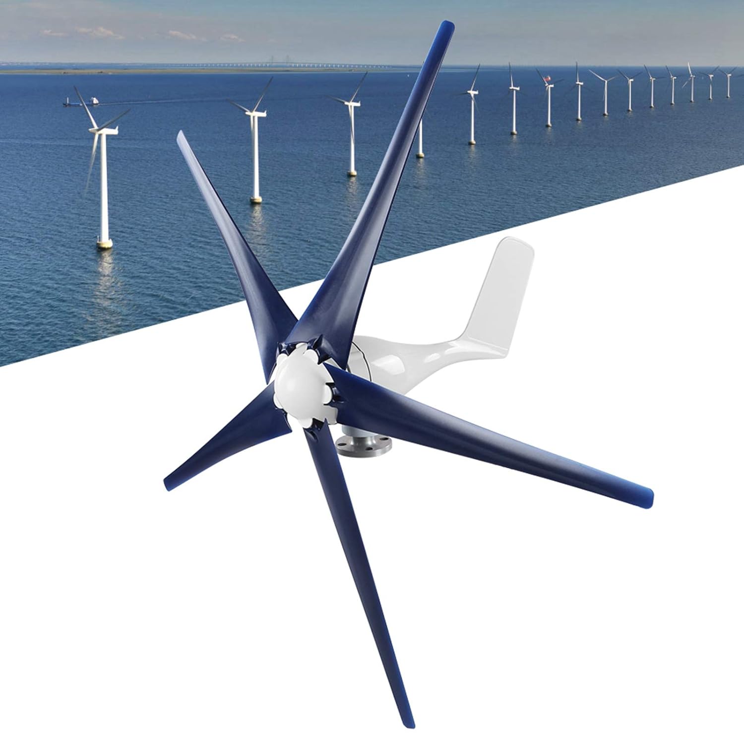 Wind Turbines Generator, Professional Wind Turbines Kit, 800W 5 Cutter Wind Generator, Low, Solar Wind Power Parts Accessories (12V)