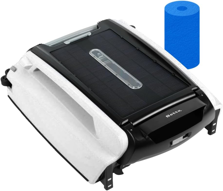 Betta SE Solar-Powered Robotic Automatic Pool Skimmer Cleaner with 24/7 Continuous Cleaning Battery Power, Pool Skimmer Anti-Stuck Foam Noodle, and Re-Engineered Twin SCT Motors (White)