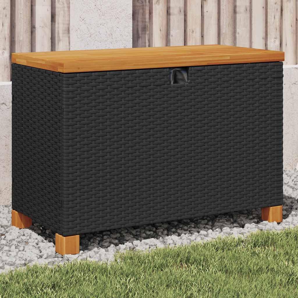 Modern Garden Storage Deck Box with Water-Resistant Bag, Patio Backyard Storage Bin, Black 31.5