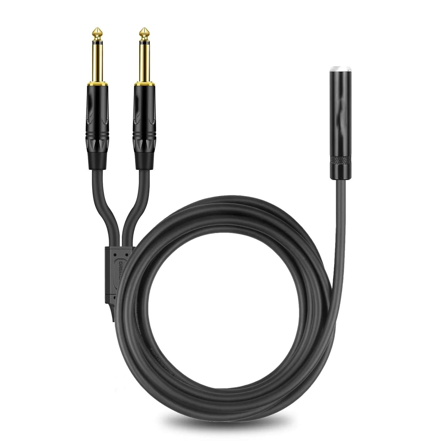 Pro Audio Cable Extension Cable 6.5mm Female to 2x6.5mm Male 1/4 Inch Cable for Amplifier Microphone Mixer Connect Guitar Bass(TS to TS,8M)