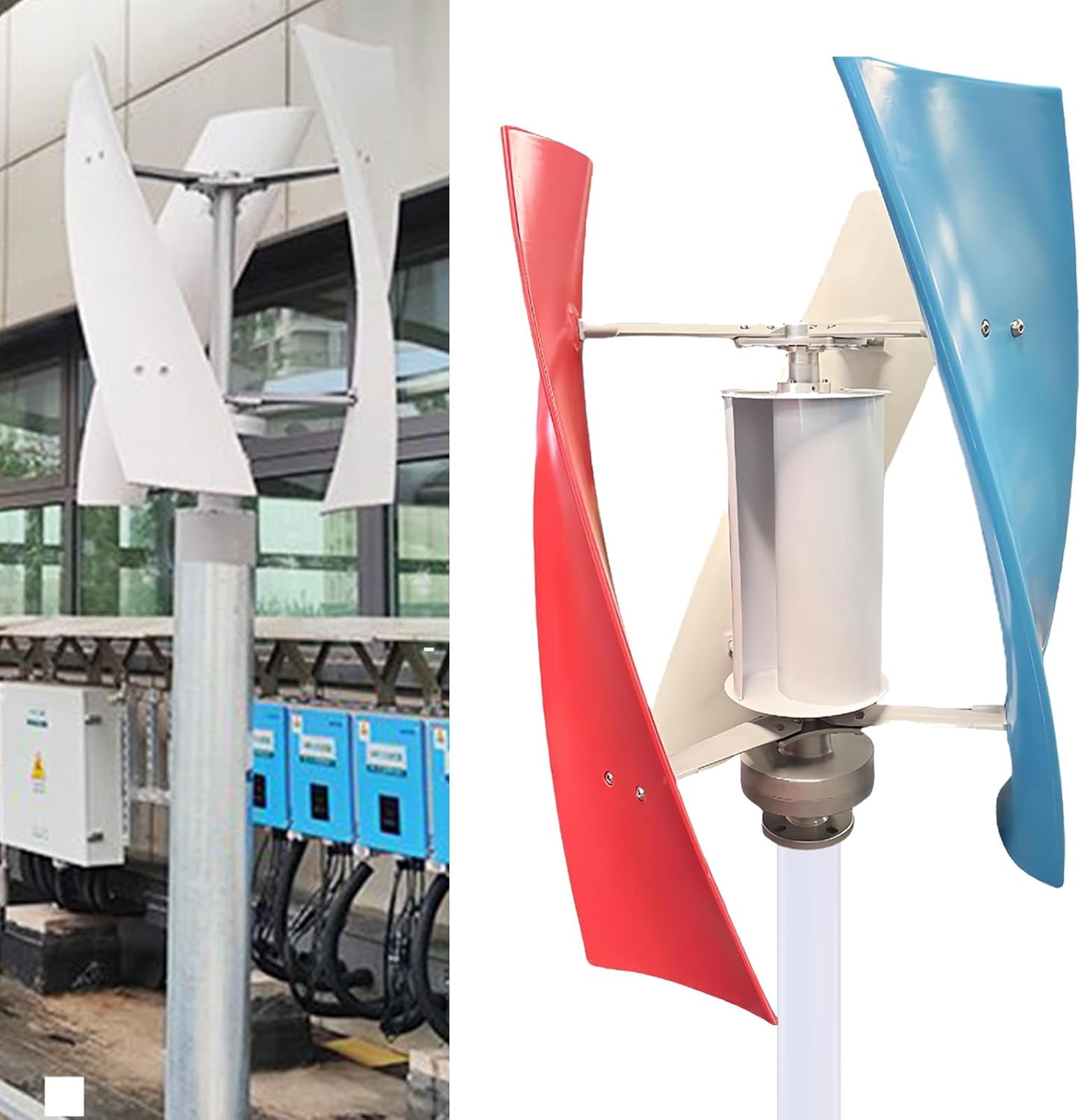 Vertical Magnetic Levitation Wind Turbine,3-Blade Turbine with Auxiliary Wind Wheel & Controller,360° Automatic Wind Direction Adaptation,for Home,Cabin,Gazebo Energy Multi-300W