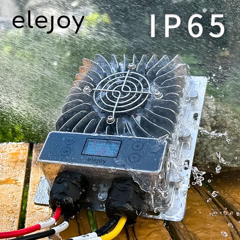 40 Amp 12V/24V Waterproof Outdoor MPPT Solar Charge Controller Step-Down ↘ Adjustable Output Lithium LiFePO4 Lead-Acid Gel Sealed Flooded Battery | LED Display Boat Marine RV Golf Cart | IP65