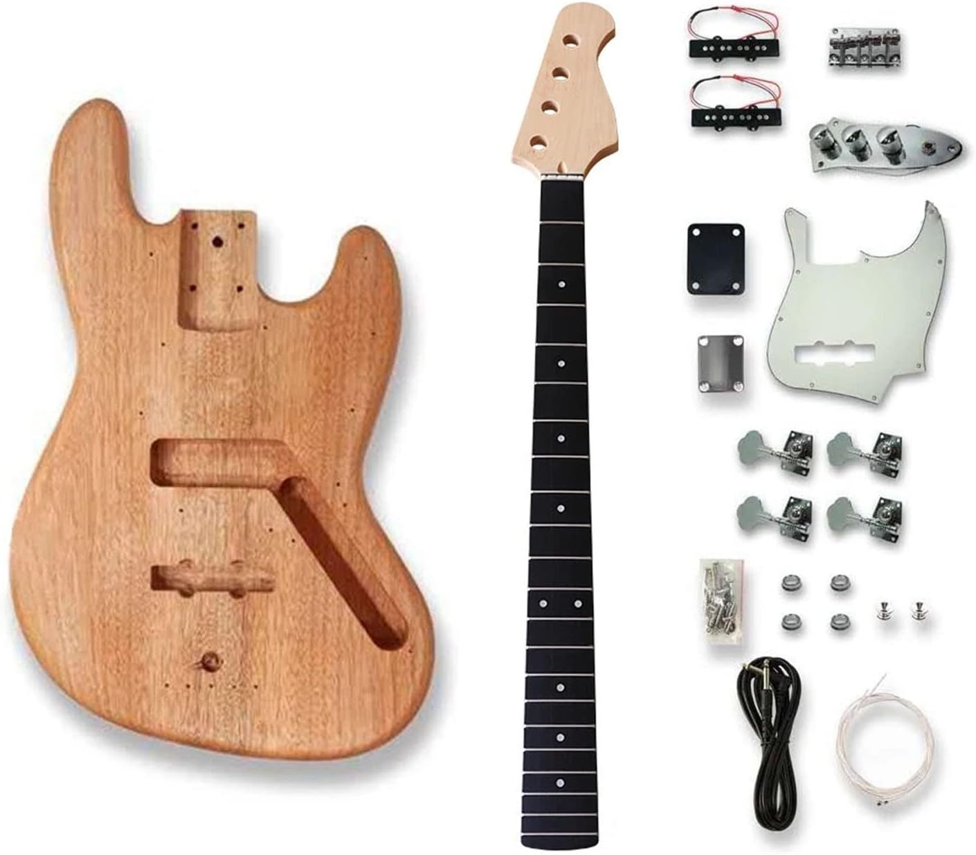 DIY Electric Guitar Kit with All Accessories Maple Neck 21 Frets Electric Bass Guitar Semi-Finished Electric Guitar DIY Set (Color : 02)