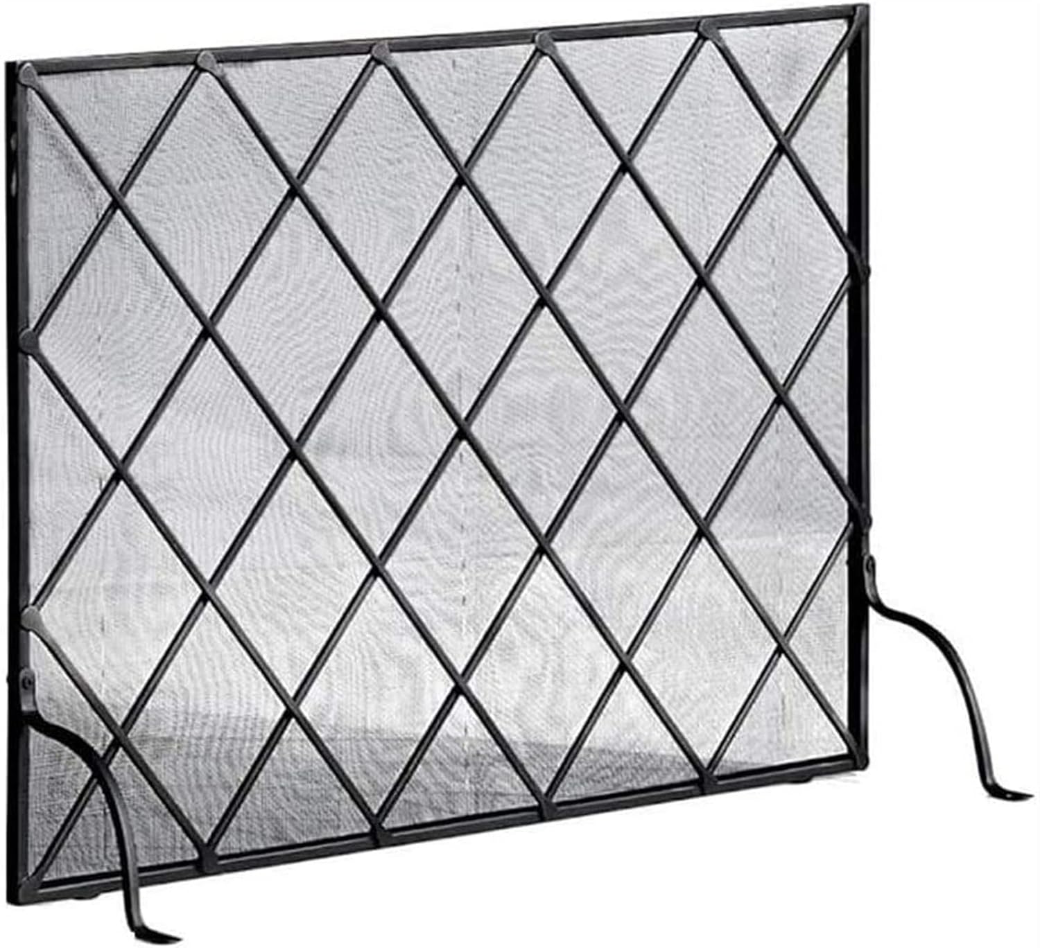 Fireplace Screen Guard - Heavy Duty Metal Spark Cover, Free Standing Decorative Flat Panel for Stove & Fireplace Safety, Stylish Mesh Design, Durable Protection
