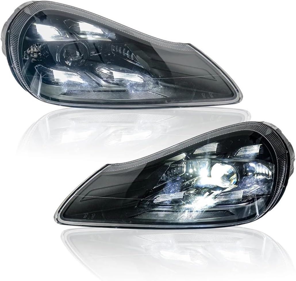 Car Head Lights Compatible For Porsche Cayenne 957 2007-2010 Headlight LED Matrix Front Lamp DRL Auto Accessories Plug Play(L rudder)