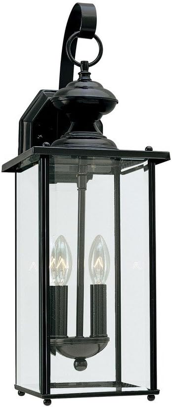 Sea Gull 8468EN-12 Jamestowne Outdoor Wall Sconce, 2-Light 7 Total Watts, Black