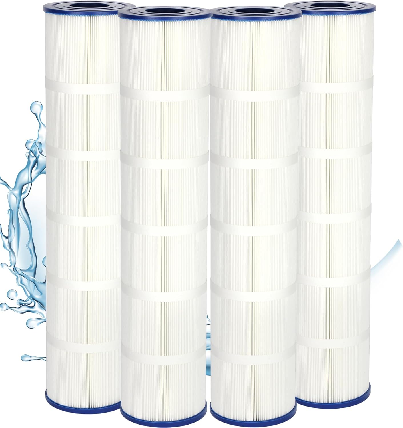 179136 CCP520 Pool Filter, Compatible with Pentair® Clean & Clear Plus 520 PCC130, Designed for A Clean Pool Water, 179136 Pool Filter Cartridge 4PC, Replace for 178585, R173578, L x OD: 32 1/16 