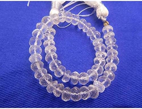 natural crystal quartz 6-7 mm micro faceted rondelle beads strand rondelle beads,beads,rondelle, faceted beads, rondelle bead,