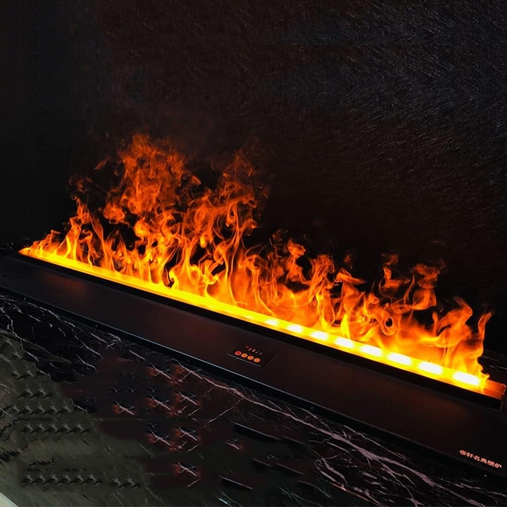 3D Water Vapor Fireplace with Humidifier Flame Embedded Electric Fireplaces Humidifier Atomization Electric Fireplace 3D Simulation Flame Remote Control and Touch Screen Control(C)