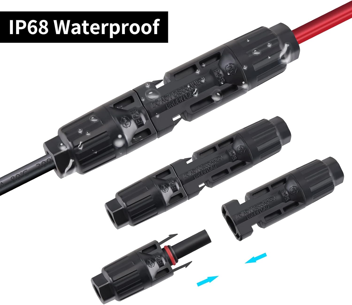 Solar Charge Cable Solar Connector to XT60i Adapter Connector Connecting Solar Panel XT60i-F Extension Cable 12AWG Cable Compatible for EcoFlow Solar Portable Power Station 15.24M (50FT)