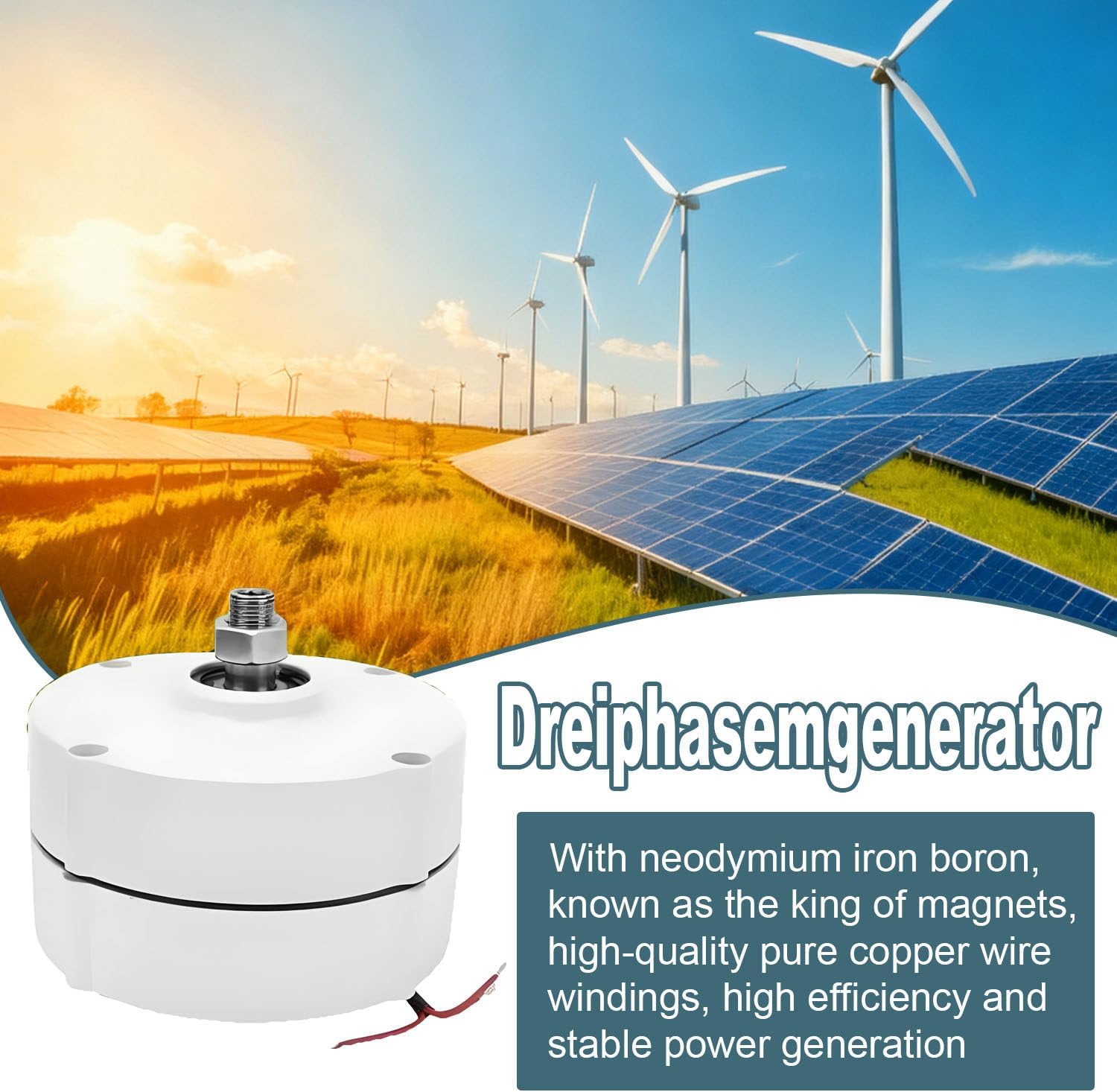 3 Phase Permanent Magnet Alternator,Permanent Magnet Generator,Suitable for Solar Street Lights for Wind Power Generation, Home Monitoring Power Supply 24V
