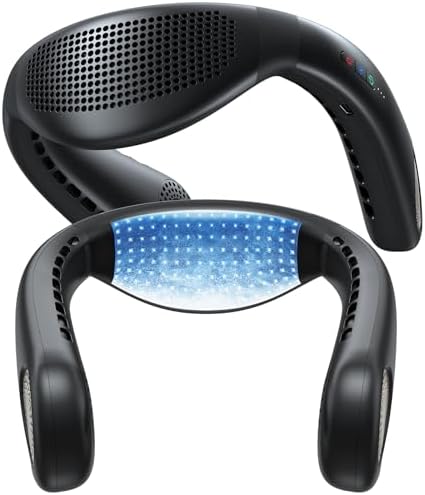 TORRAS COOLiFY Air 2025 Upgraded Neck Fan Air Conditioner, Dual-Airflow Pro Cooling, Ultra Light Portable Fan Rechargeable, Personal Cooling Fan Travel Essentials, Gifts for Dad Husband Father, Black