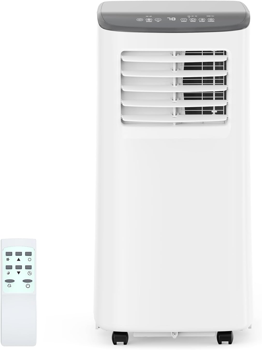 8,000 BTUs Portable Air Conditioner, 3-In-1 Room Air Conditioner with Fan & Dehumidifier Modes, Cools for 350 Sq.Ft, Remote Control & 24H Timer, Standing AC Conditioning for Bedroom, Office and Home