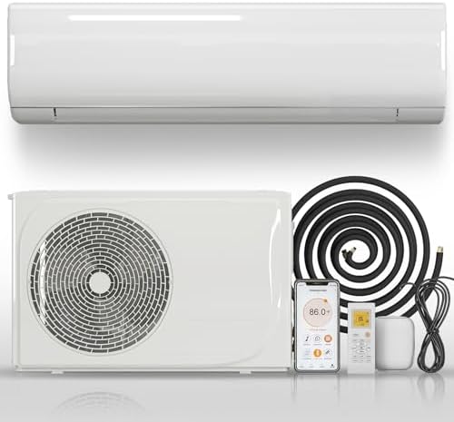 TABU 12000BTU Mini Split Air Conditioner with Heater, 110-120V 19 SEER2 Wall-Mounted Ductless AC& Heat Pump, Energy Saving, Inverter, WIFI Enabled,Cools Rooms up to 750 Sq.Ft