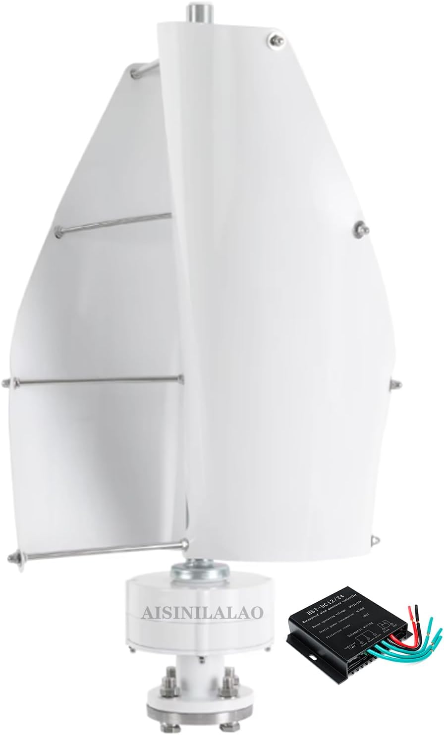 2 Blades Spiral Wind Turbines Kit 1200W Suitable for Mountainous Villages 12V 24V 48V W/MPPT Controller Free Energy Vertical Wind Turbine Power Generator