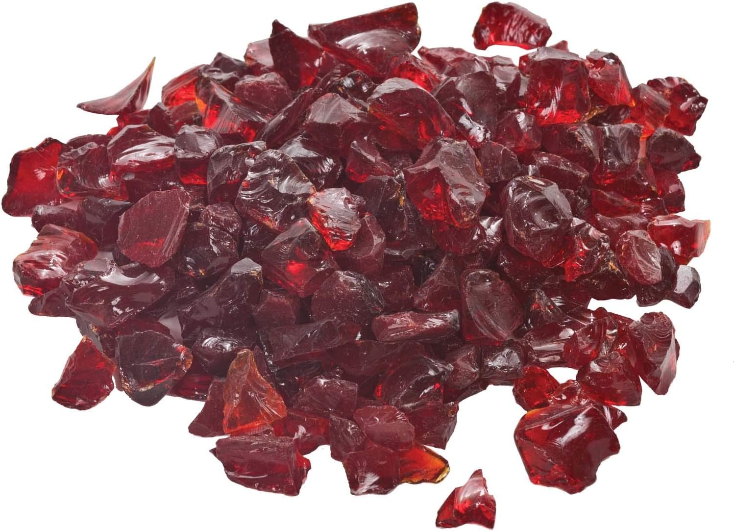 Dagan 1/2-Inch to 3/4-Inch Fire Glass (DG-GLL-RED), 10-Pounds, Red