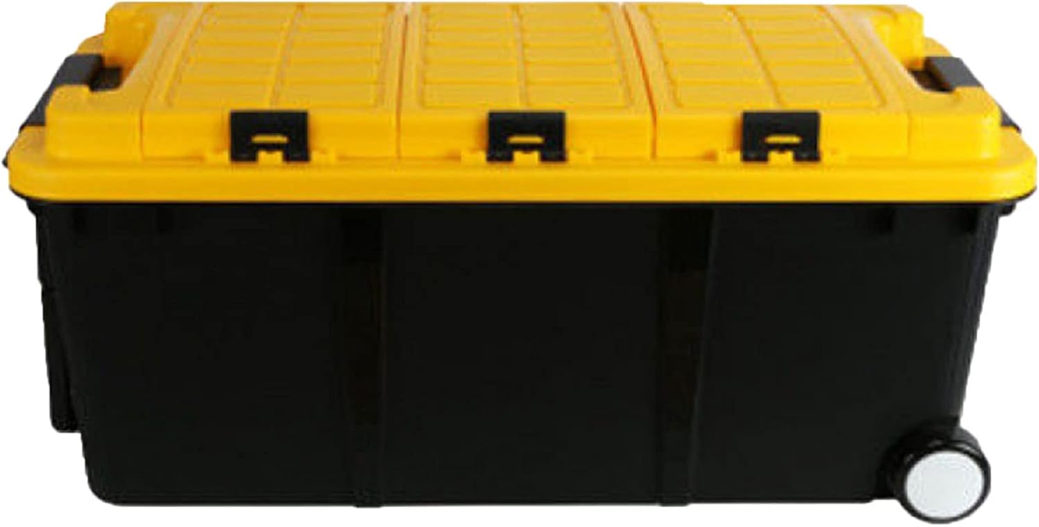 Outdoor Field Storage Box Car Trunk 75L Storage Box Car Multi-Function Suitcase Luggage Sorting Box Green (Yellow)