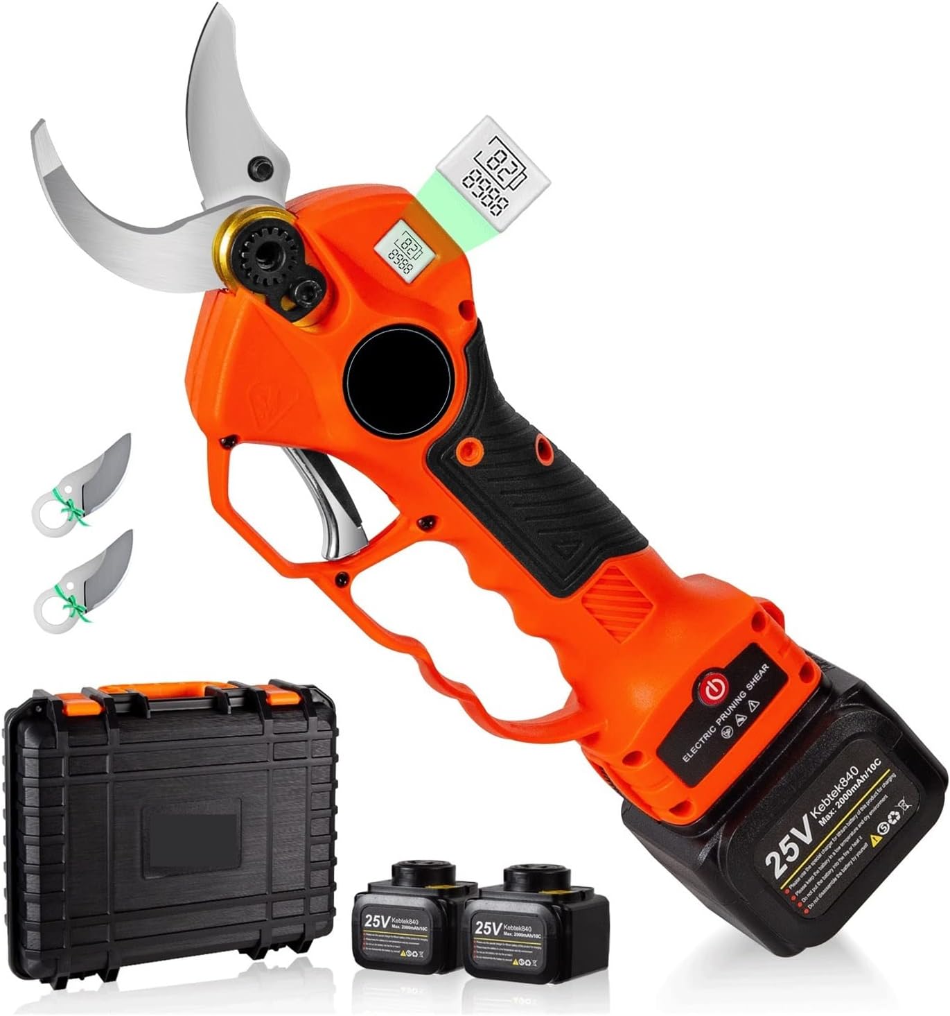 Electric Pruning Shears, Professional Battery Pruner, 25V Cordless Electric Shear 40mm Cutting Diameter