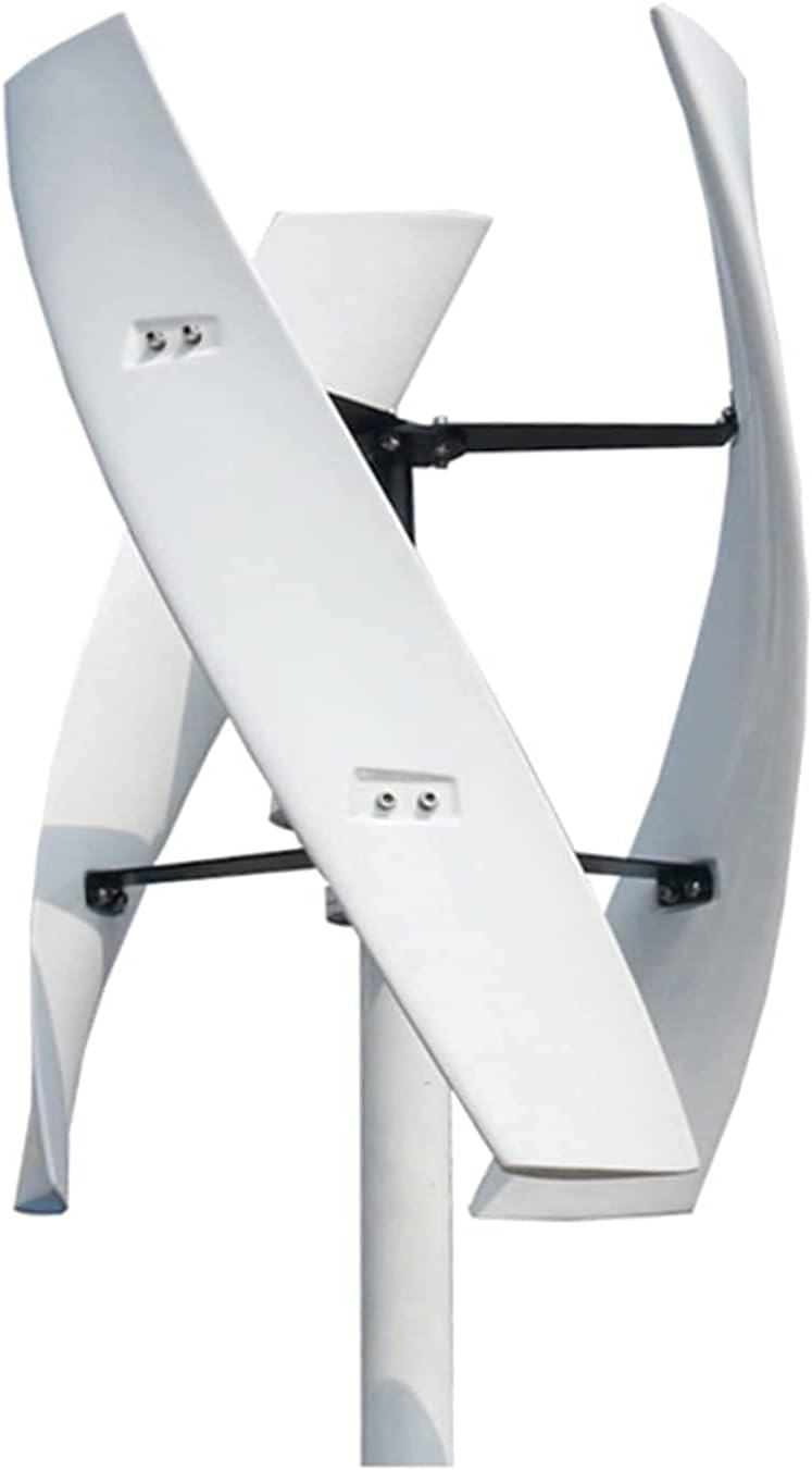 6000W Vertical Axis Wind Turbine Generator 3 Blades 12V 24V 48V 3 Phase Generator Homeuse Vertical Wind Turbine Generator (with Controller, White)