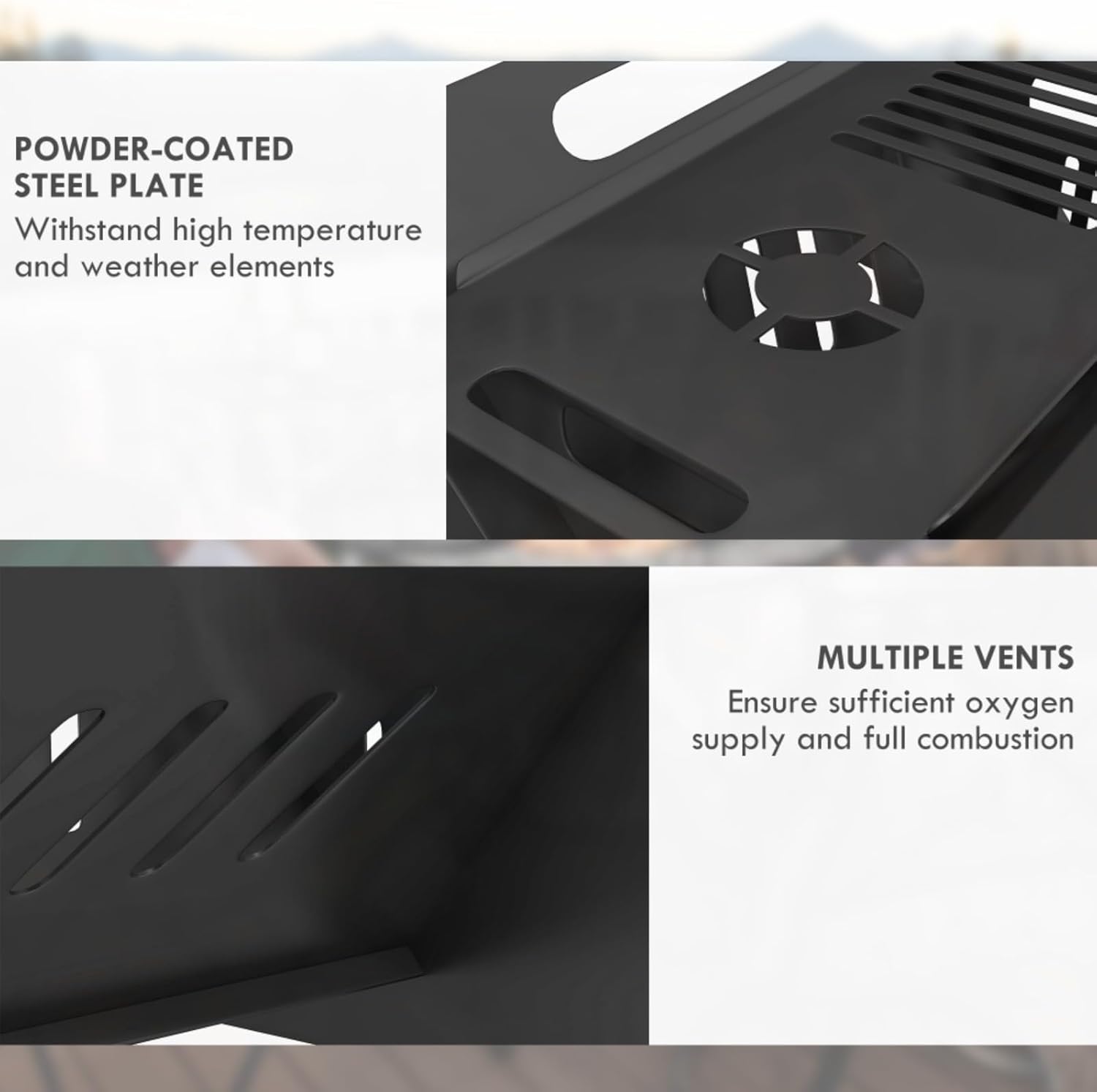 3-in-1 Portable Fire Pit, Stove, Coffee Table, Wood Burning Firepit with Carrying Bag and Quick Assembly for Camping, Bonfire, Picnic, Backyard, Patio