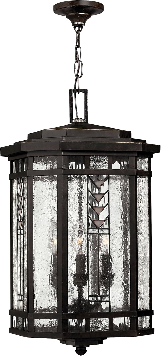 Hinkley Tahoe Collection Transitional Four Light Large Outdoor Hanging Lantern, Regency Bronze