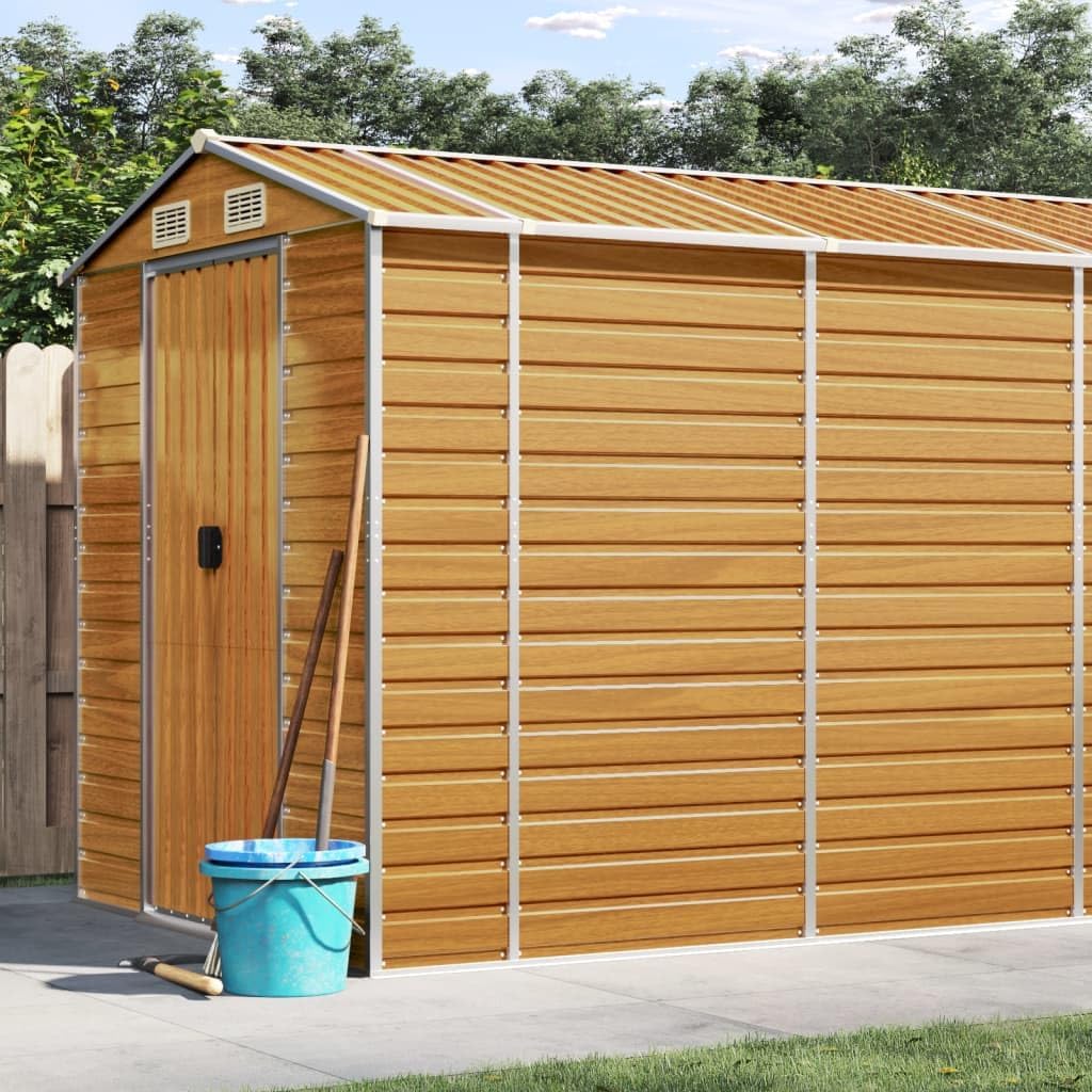Gartenhaus aus verzinktem Stahl 191 x 470 x 198 cm Modernes Design und Robustheit für Gartengeräte Fahrräder ALS Outdoor Storage shed für Garten Hof Garage
