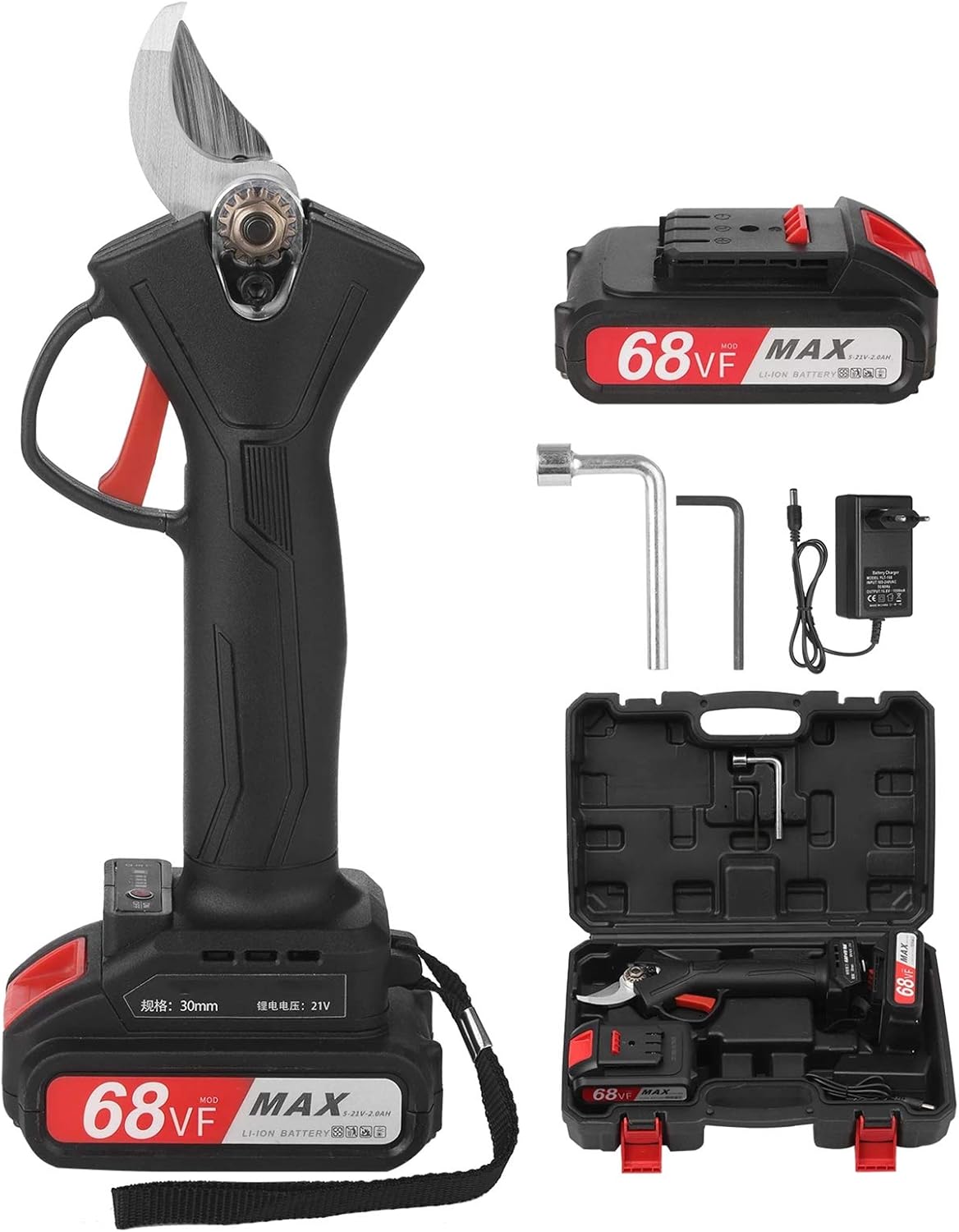 Cordless Electric Pruning Shears Tree Trimmers Scissors Fruit Tree Branches Cutter for Bushes Tree Branch Limb Cordless Electric Pruner with 2 Lithium Battery