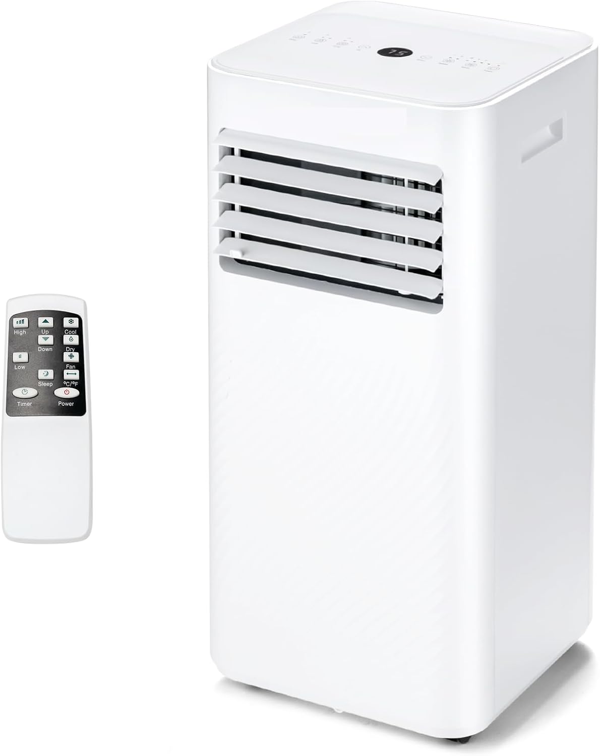 LDAILY 4 in 1 Portable Air Conditioner, 8000 BTU AC Unit with Cooling, Fan, Dehumidification, and Standby Mode for Bedroom, Living Room, Office, White