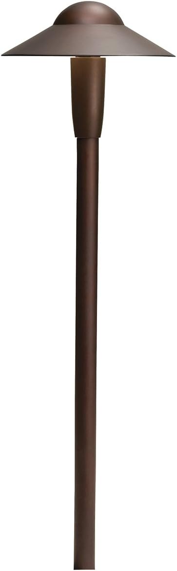 Kichler Outdoor LED Dome Path Light in Textured Architectural Bronze, 12V Landscape Lighting Fixture, 15870AZT30R