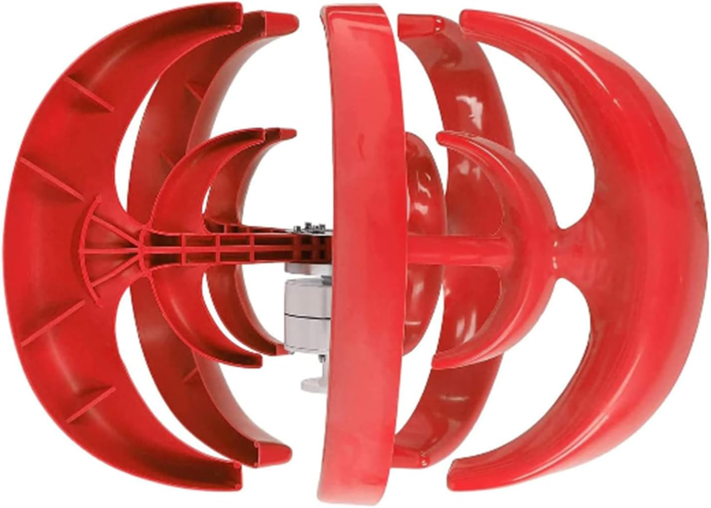 5 Blades Vertical Wind Turbine Kit, 2000W Wind Generator 12V 24V 48V Lantern Generator Wind Turbine Kit Suitable for Courtyard and Garden Lighting(Red)