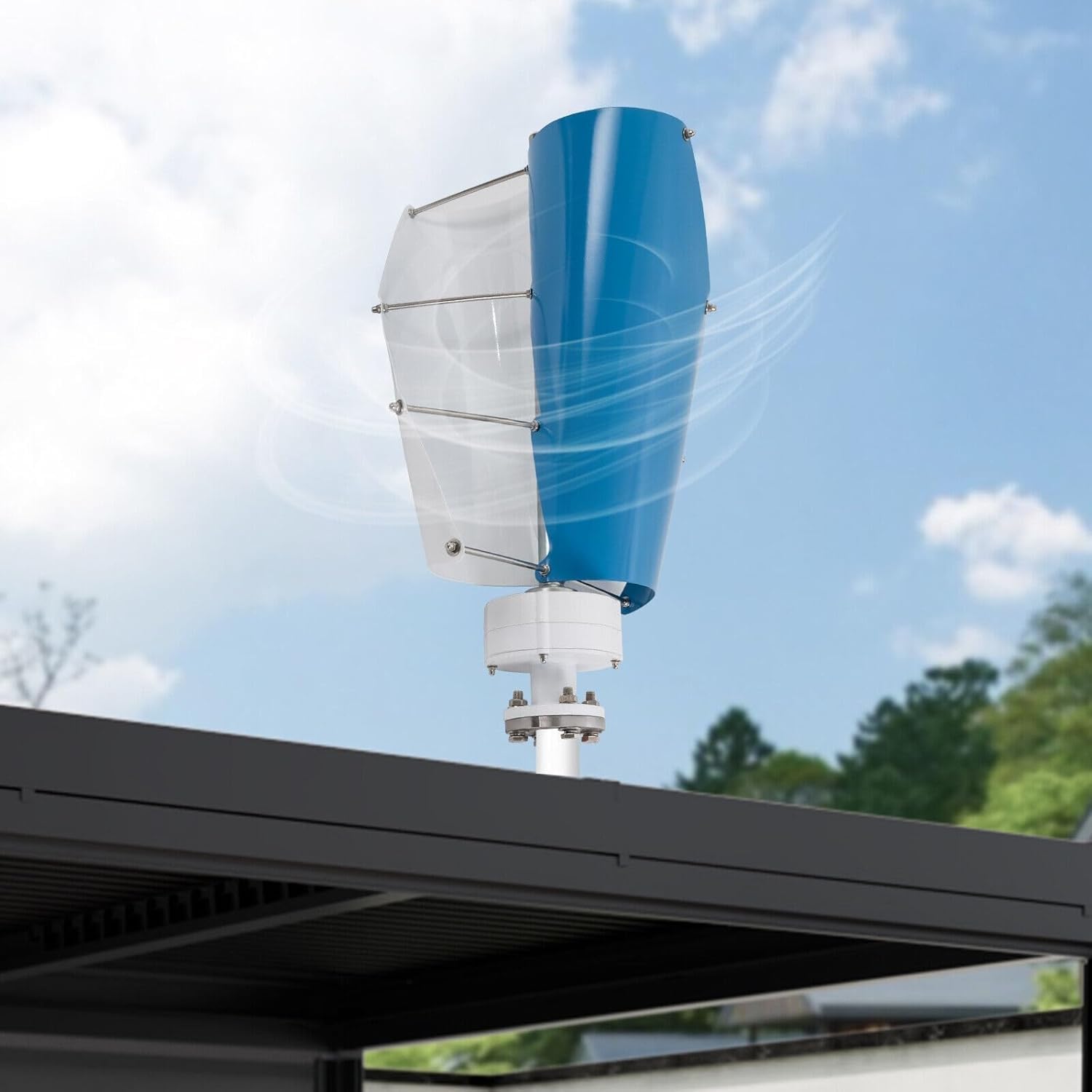 CAJUCA Wind Turbine Generator Kit, 3KW Free Energy Windmill Vertical Axis Wind Turbine Generator 3 Wind Power Turbine Generator