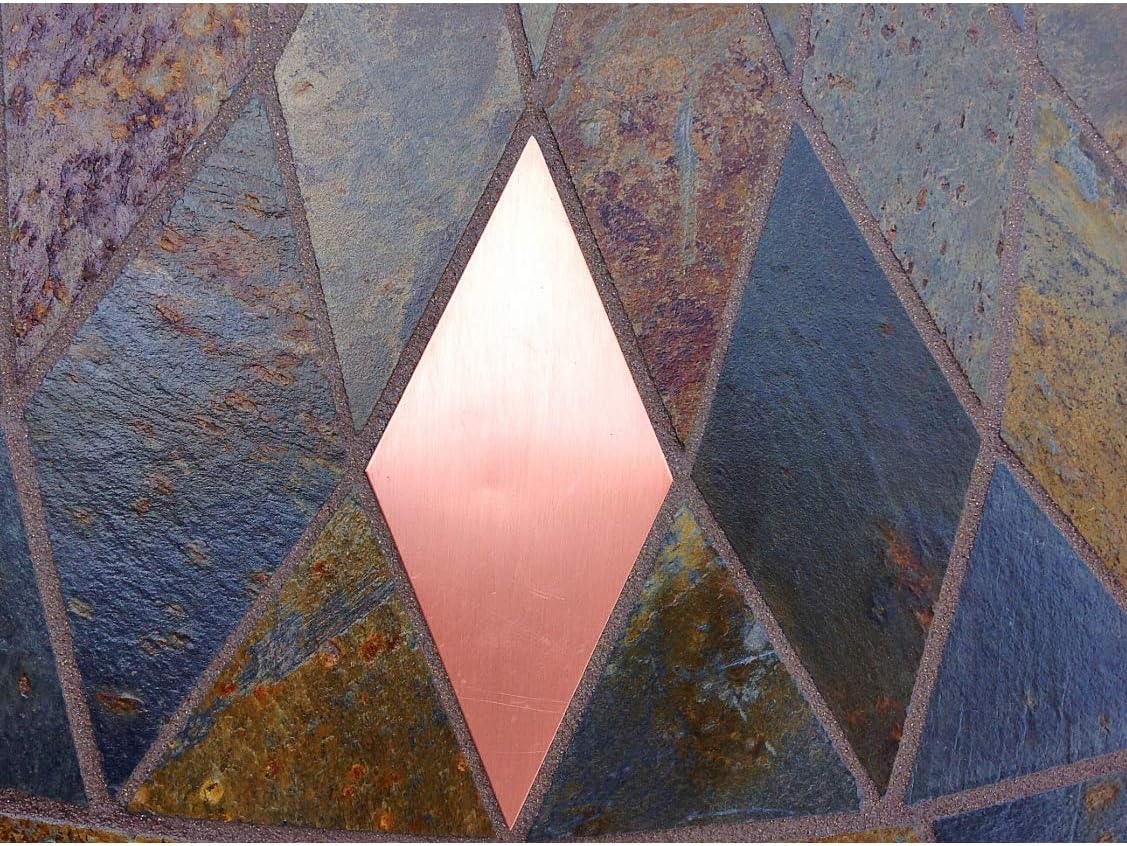 Pebble Lane Living Exclusive Natural Slate Top Outdoor Fire Pit with Metal Cover & 50,000 BTU Burner, Rust Resistant Powder Coating, Lava Rocks Included, Sleek Bronze Frame, 42