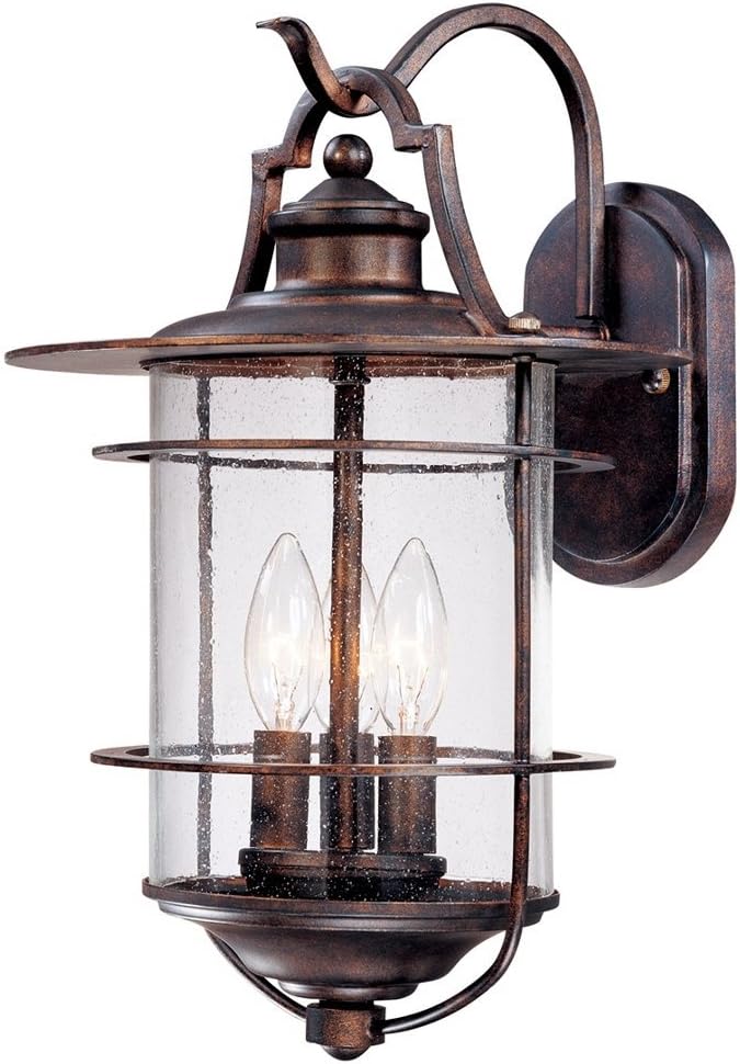 Franklin Iron Works Casa Mirada Rustic Industrial Farmhouse Outdoor Wall Light Fixture Bronze 3-Light 16 1/4