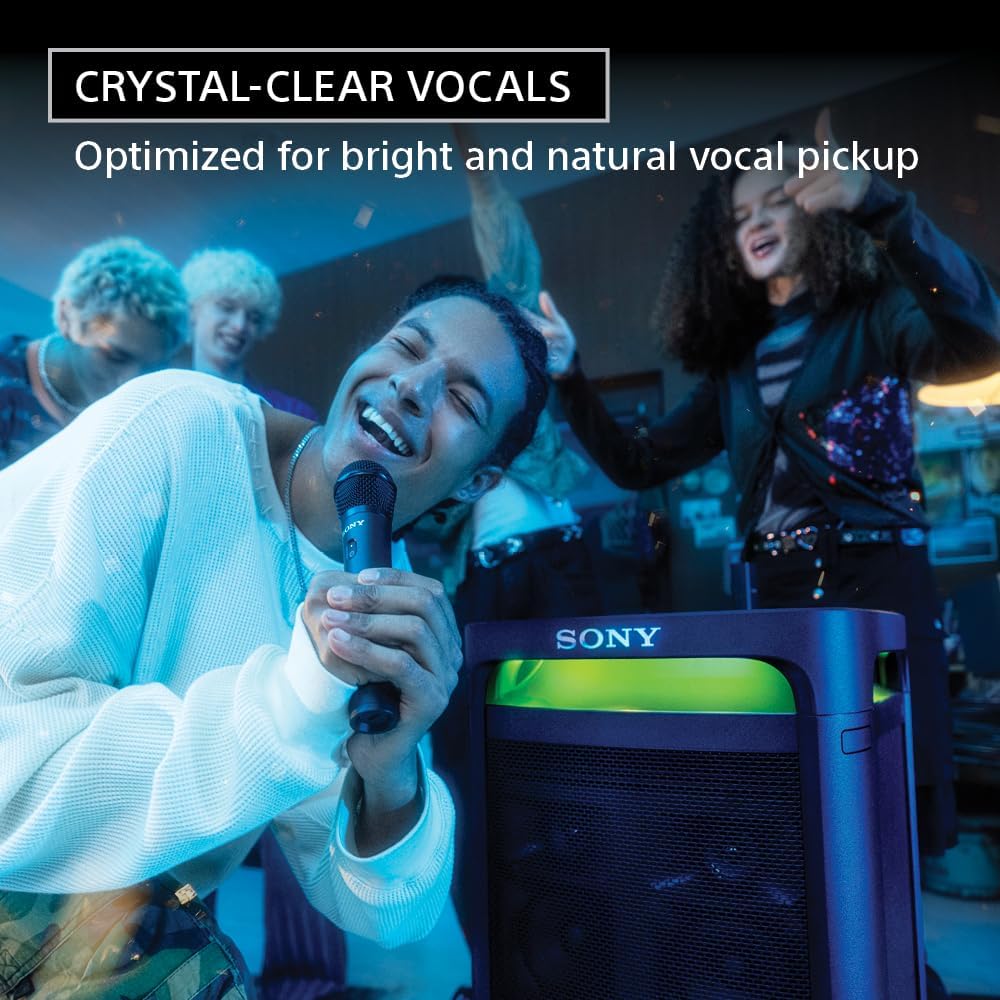 Sony SRS-XV500 Portable Bluetooth Karaoke Party Speaker & Karaoke Machine, 25-Hour Battery, Splash Resistant, Ambient Lights + ULT MIC Wireless Mic