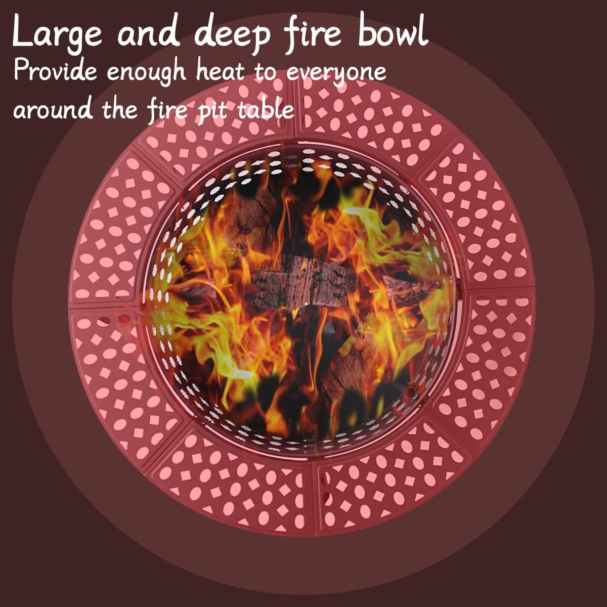 36 Inch Fire Pit with 2 Grills, Wood Burning Fire Pits for Outside with Lid, Poker and Round Waterproof Cover, BBQ& Outdoor Firepit & Round Metal Table 3 in 1 for Patio, Picnic, Party (BLACK 42 inch)