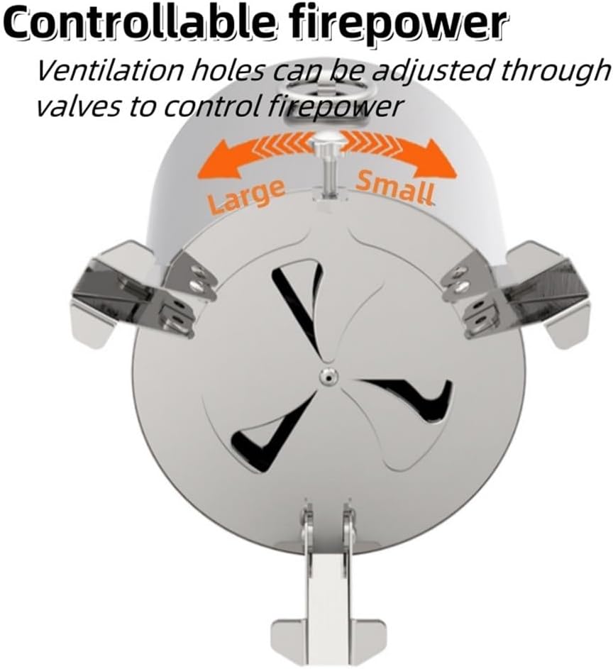 Small Smokeless Fire Pit, Firepit with Foldable Support Legs, Fire Pits for Outside Wood or Charcoal Burning, Double Layer Stainless Steel Tabletop Fire Pit(Silver)