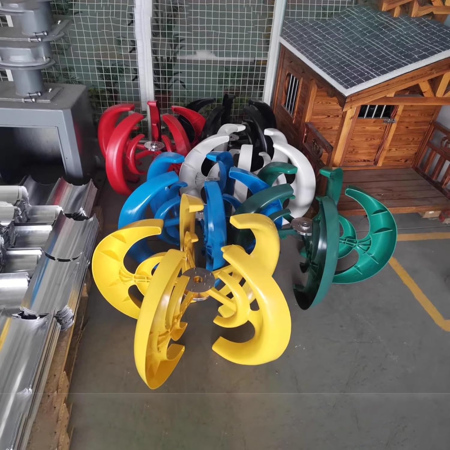 Wind Turbines Generator Kit 12V 5 Blades Vertical Wind Turbines with Controller 400W 1000W Home Wind Turbines Three-Phase AC Permanent Magnet Generator for Boats(Black,1000W)