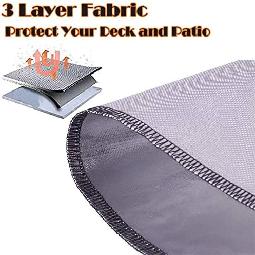 Fire Pit Mat, with Fireplace Poker, for Patio Lawn, Round Fire Pit Pad, Heat Resistant Deck Protector, for Chiminea/Solo Bonfire/Grill/Stove,36 inch